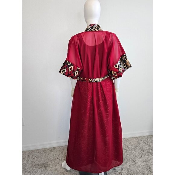 African Chiffon Kimono Kaftan Two Piece Pant Set - Made in Kenya - Picture 4 of 5